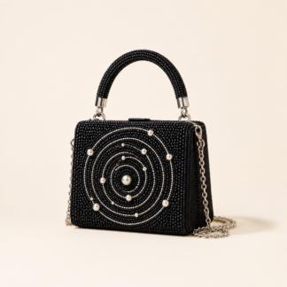 Midnight Orbit Beaded Bag