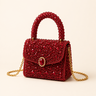 Ruby Cascade Beaded Bag